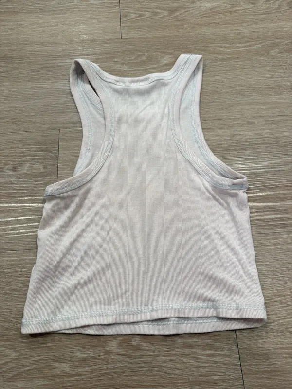 Aritzia Sunday Best Light Pink Ribbed Racerback Tank Top - Image 4