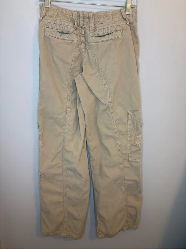 BDG Urban Outfitters Y2K Corduroy Cargo Pants Tan Low Rise XS - Image 2