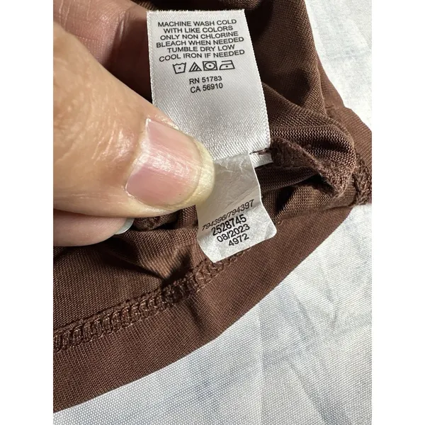 Maurices 24/7 Cowl Neck Top Womens Small Brown Short Sleeve Modal Blend Stretch - Image 7