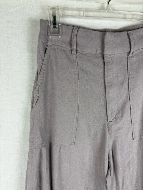 Abercrombie & Fitch Wide Leg Linen Pants Mauve Size M - Image 2