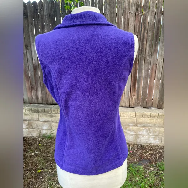 Columbia Women's Purple Fleece Vest Small outdoor comfy cabin fall - Image 4