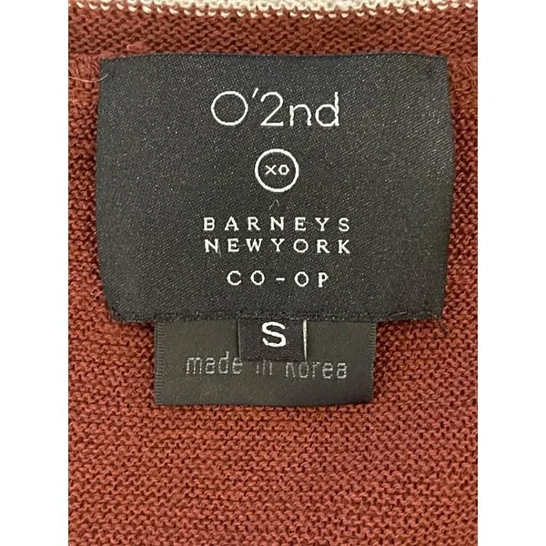 Barneys New York O’2nd Brown And Ivory V Neck Pullover Lightweight Sweater S‎ - Image 5