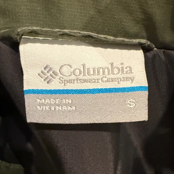 Columbia Puffer Vest Green Excellent Quilted‎ Hooded Outdoor Women Small - Image 5