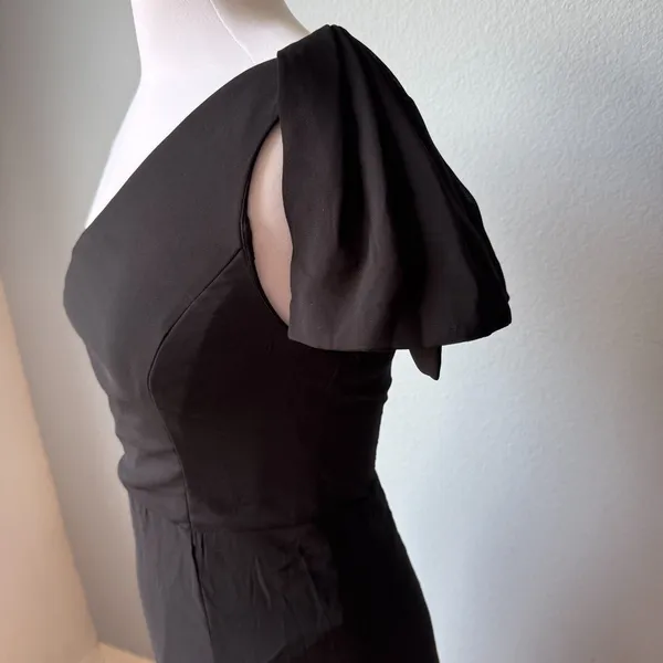 Lulus Simply Brilliant Black One-Shoulder Bow Maxi Dress Size Small - Image 9