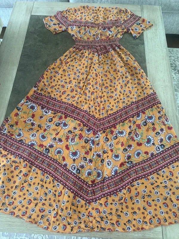 Cupshe Boho Floral Orange Tiered maxi Dress - Image 4