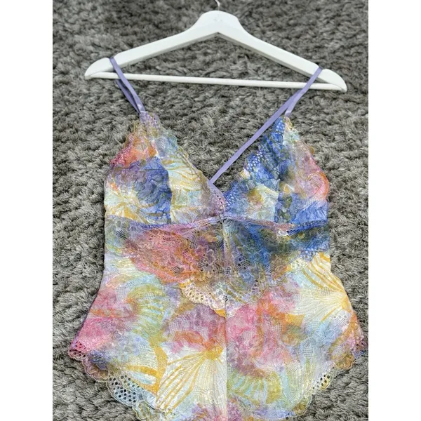 Avidlove Floral Lace Teddy Bodysuit Women Large Multicolor Strappy Lingerie NWT - Image 2