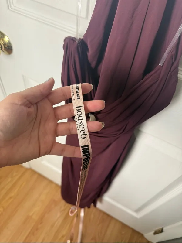 House of CB Florentina Merlot Draped Midi Dress L - Image 4