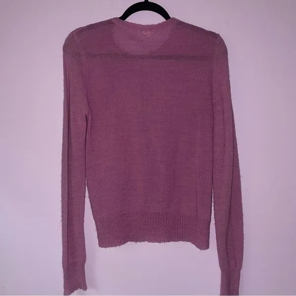 J Crew Size S Alpaca Wool Cardigan Purple Button Up Long Sleeve Knit Preppy - Image 6