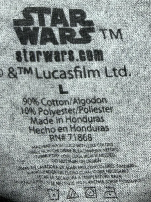 Star Wars Grogu Baby Yoda I'm Cute Not Lost Crop Tee Womens L Gray Mandalorian - Image 4
