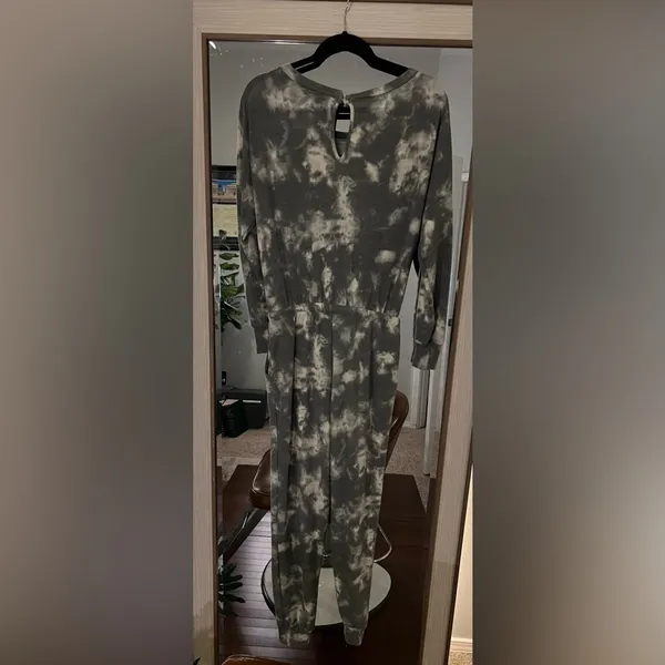 Peyton Jensen women’s Jumpsuit Green & White Tie-dyed Size Small Cotton comfort - Image 3