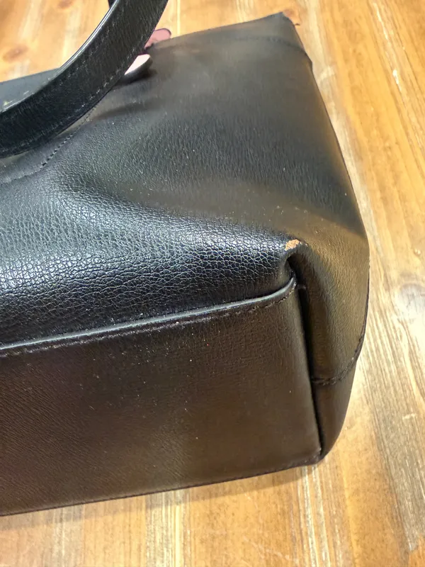 Kate Spade Patrice Black Leather Zipper Closure Shoulder Tote Purse Bag Charm - Image 8