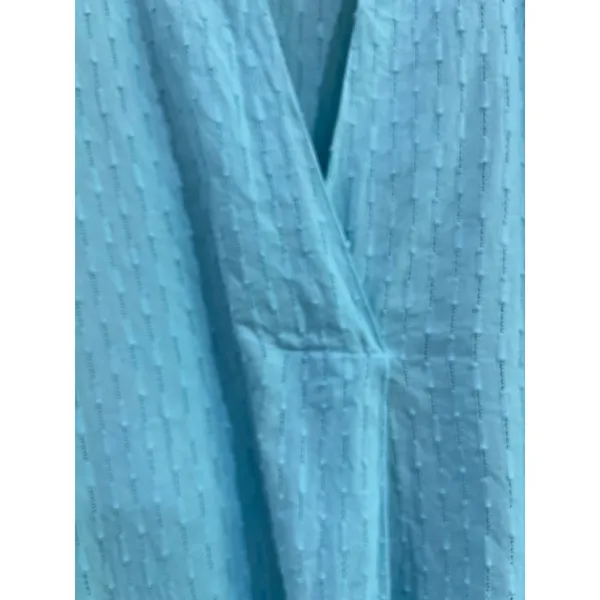 Chico's‎ Blue Textured 100% Cotton Boho Tunic Blouse Size 2 US=12/14 - Image 6