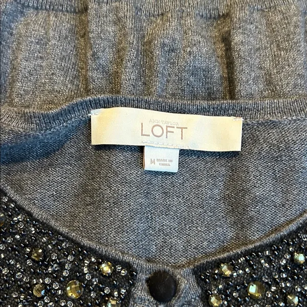 LOFT beaded cardigan with 3/4 sleeves - Image 5