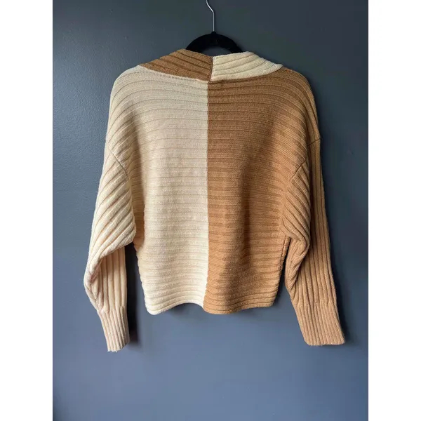 Anthropologie Colorblock Ribbed Knit Sweater Size L - Image 2