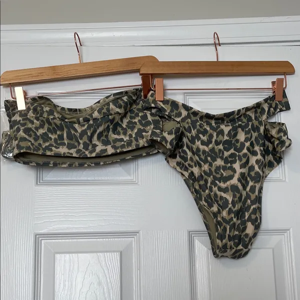 aerie Olive & Black Leopard Print Bikini Set - Image 2