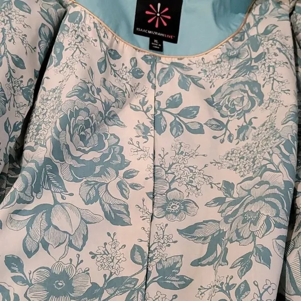 Isaac Mizrahi Live Turquoise Rain Trench Jacket XL Coat A213138 QVC Blue - Image 10