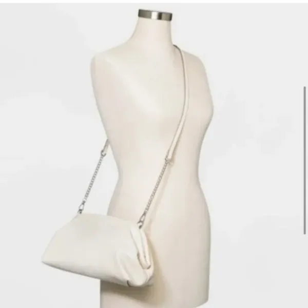 A New Day Women Mini Slouchy Dumpling Crossbody Bag Cream OS Minimalist Pouch - Image 4