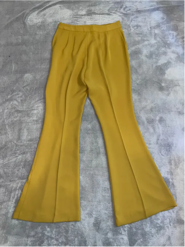 Express Flare Pants Yellow Mustard Work Office Casual 10 - Image 4