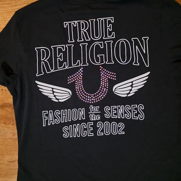 True Religion Embellished Graphic Black T Shirt - Image 7