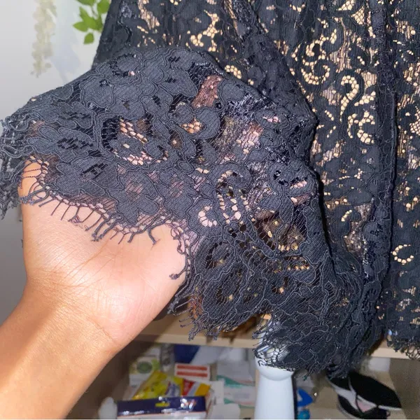Michael Michael Kors dark academia whimsical gothic lace floral midi skirt - Image 5
