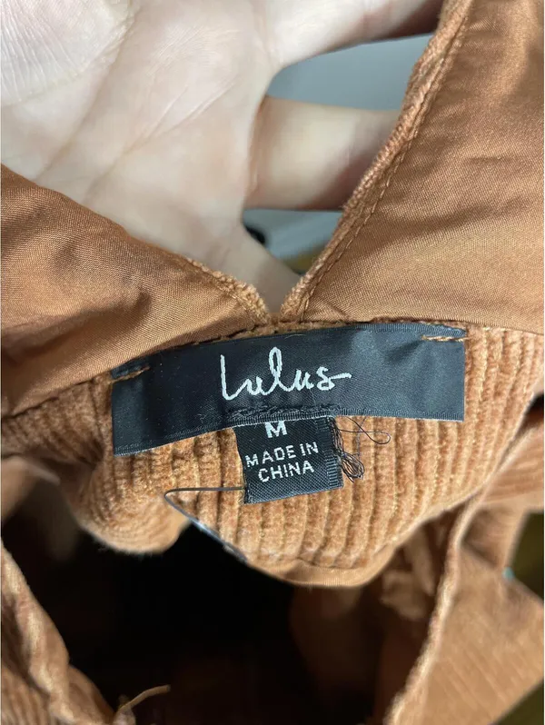 Lulus Adorable Autumn Corduroy Romper Rust Orange 70 Retro M - Image 5