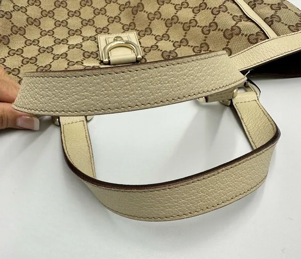 Gucci Beige/Cream GG Canvas And Leather Abbey D-Ring Tote - Image 13
