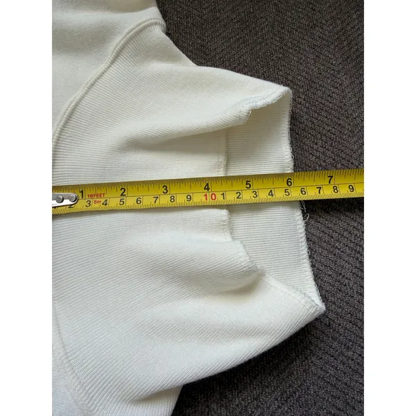 Vtg Guess Georges Marciano Sweatshirt Womens Medium Ivory Mockneck Pullover USA - Image 12