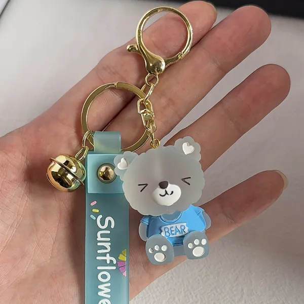 Teddy Bear Car Keychain Bell Keychain Charm Bag Charm Couple Gifts - Image 4