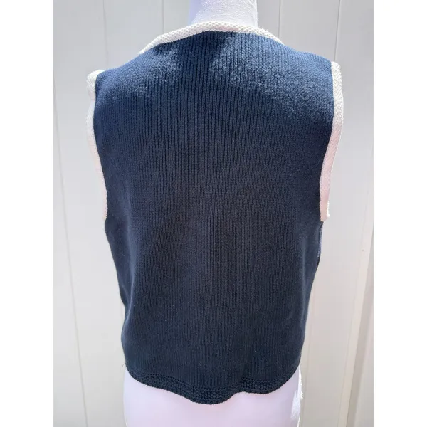 Abercrombie & Fitch Mara Button-Up Sweater Vest in Navy Size XL - Image 6