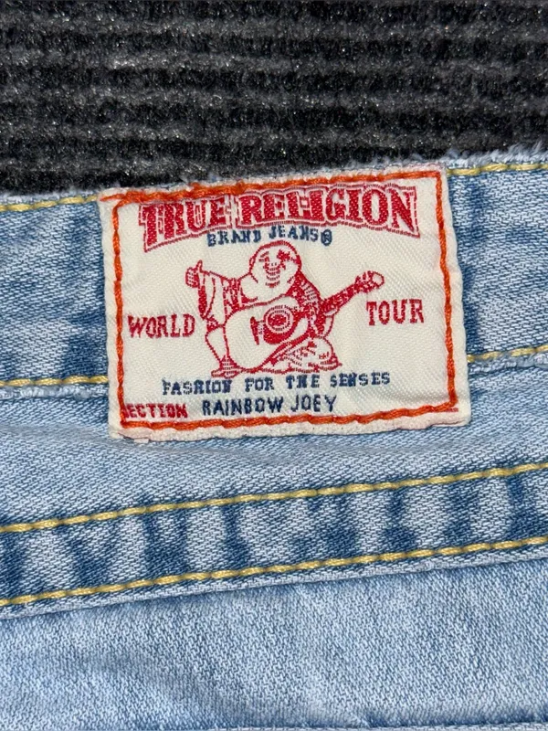 RARE Vintage True Religion Ultra Low Rise Twisted Flare Jeans Distressed 27 x 33 - Image 12