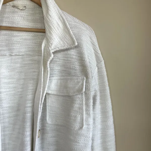 Anthropologie hem & thread white button front cardigan sweater women's L‎ knit - Image 2