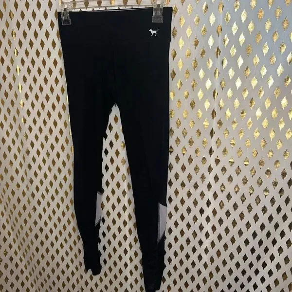 Victoria’s Secret PINK yoga pants leggings sheer and fishnet detail size XS - Image 3