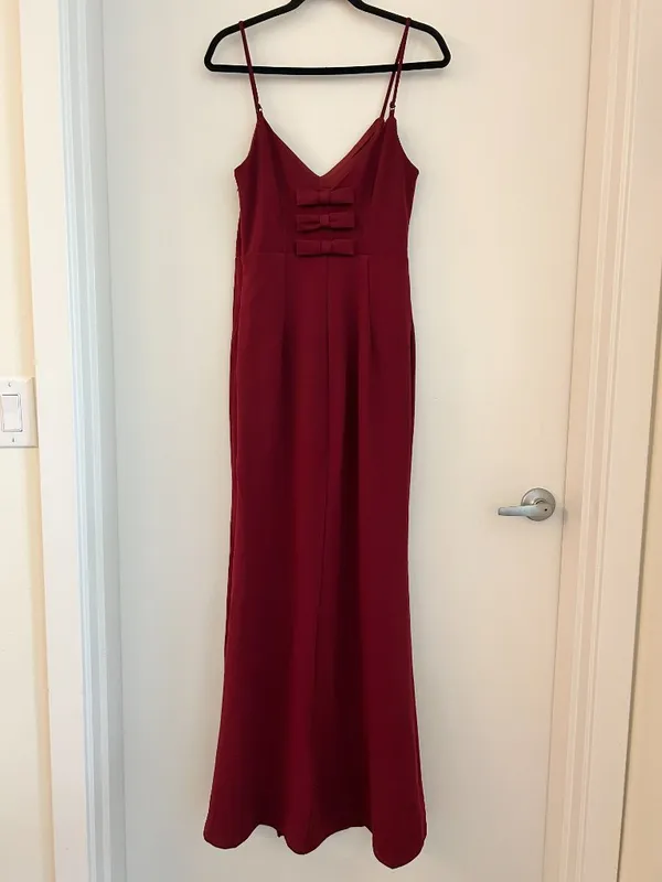 Lulus Eloquent Ease Burgundy Sleeveless Mermaid Maxi Dress Prom Party Size M - Image 6