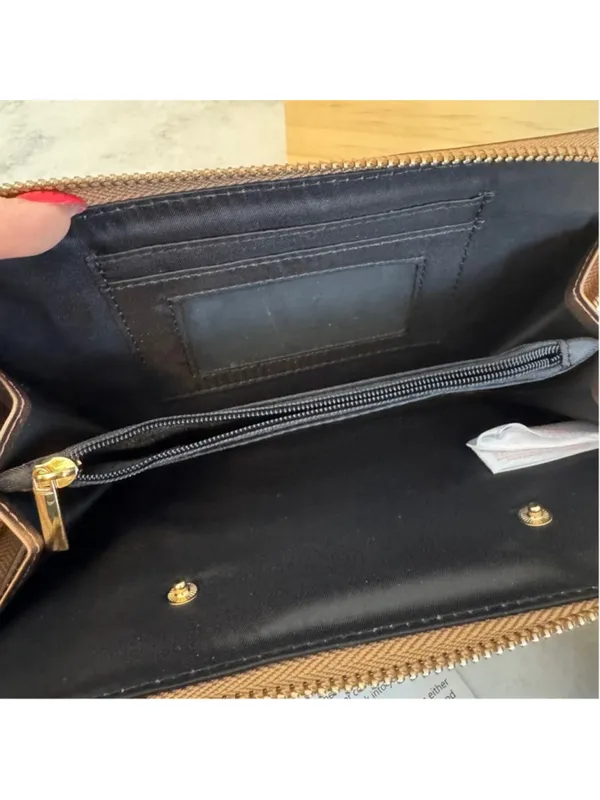 Women's Metallic Bronze Wristlet Wallet with Power Bank & USB Charger - Image 4