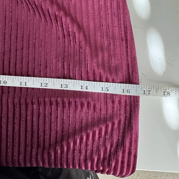Forever 21 Velvet Dress S Burgundy Ribbed Bodycon Mini Long Sleeve Open Back NWT - Image 10