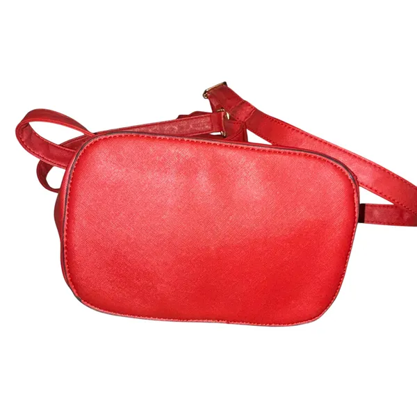 Red faux leather backpack bag - Image 7
