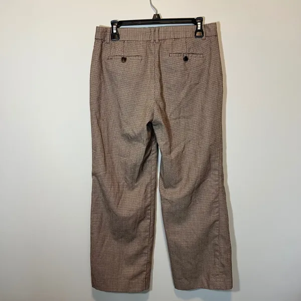 J. Crew Women's Brown‎ Houndstooth Straight Leg Trousers Plaid Dress Pants 6 - Image 6