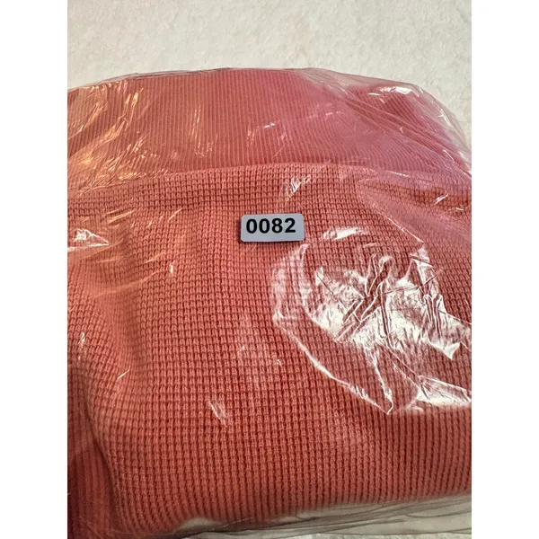 adidas Essential‎ Sweatshirt Waffle Knit Orange Size Small Crew Neck - Image 8