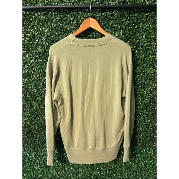 Athleta Purana V Neck Wrap Sweatshirt Green Heather Size Small - Image 2