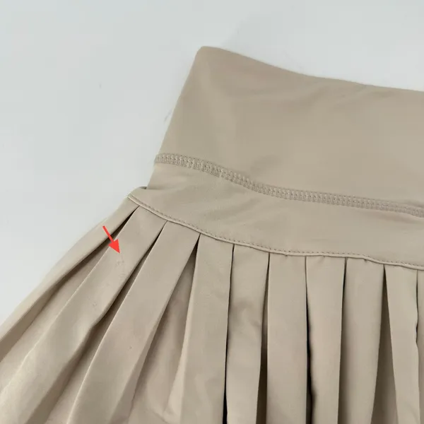 Gold Hinge Pleated Tennis Skirt Skort Beige Women L Preppy Pickleball Activewear - Image 2