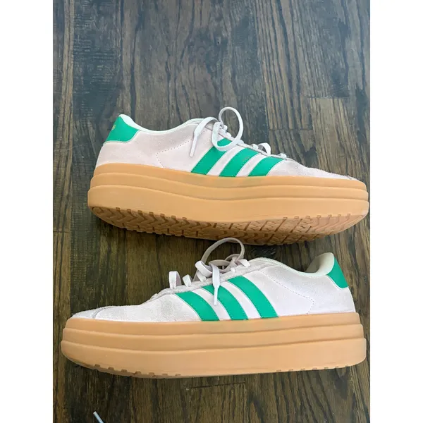 Adidas VL Court Bold Pink Green Platform Sneakers Suede Womens 9 - Image 10