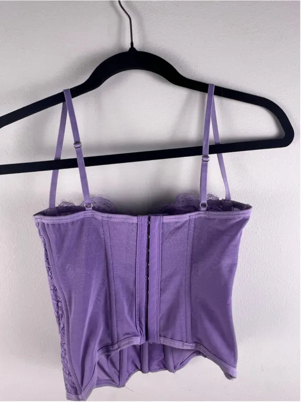 Out From Under Urban Outfitters Lavender Lace Corset Bustier Cami Top Size Small - Image 5