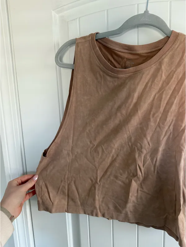 Aerie Brown Cropped Tank Top - Image 2