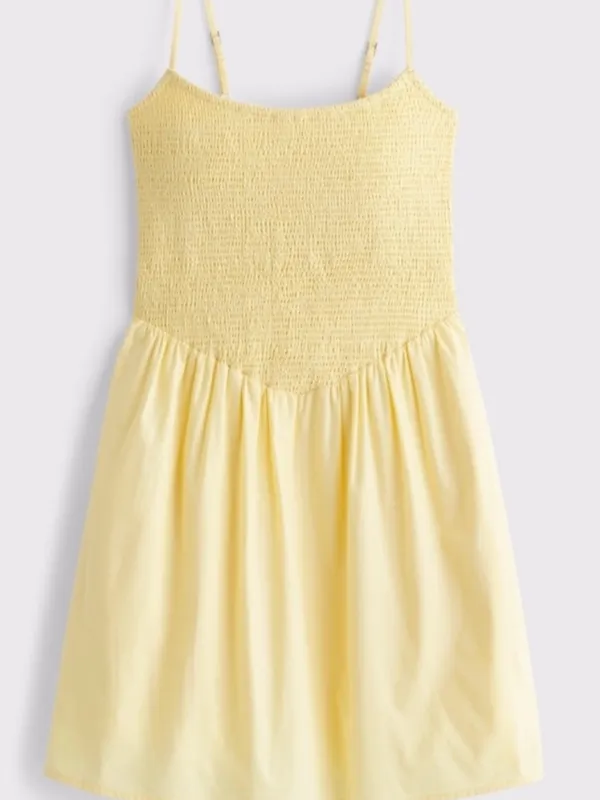 Abercrombie Dipped-Waist Smocked Mini Dress - Image 9