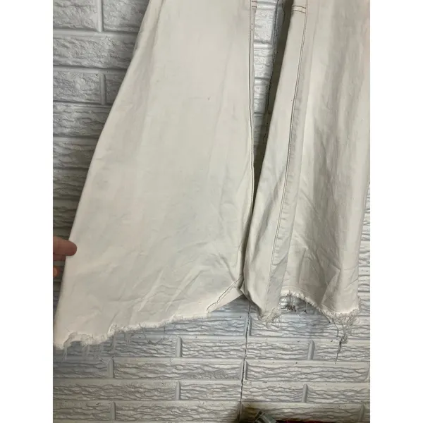 We the free white high rise flare jeans raw hem women's size‎ 25 trendy modern - Image 2