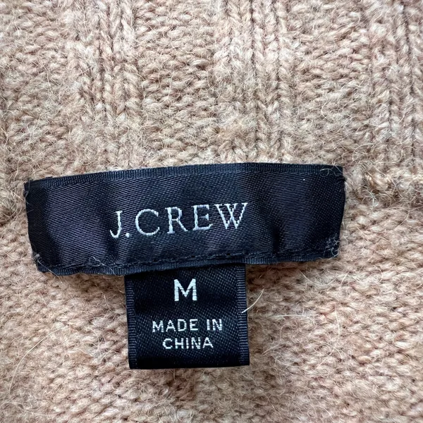 J.Crew Merino Wool Supersoft Yarn Alpaca Mock‎ Neck Sweater Ribbed Trim Medium - Image 5