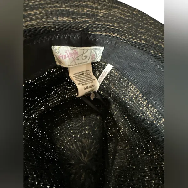 Free People Montana Woven Hat Heather‎ Black One Size - Image 5