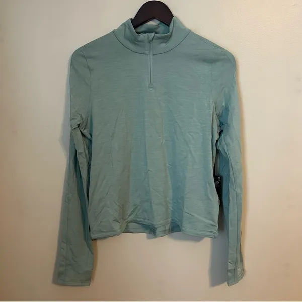 Allbirds Quarter Zip Pullover Natural Run Mid Layer Green Hush Athleisure Casual - Image 12