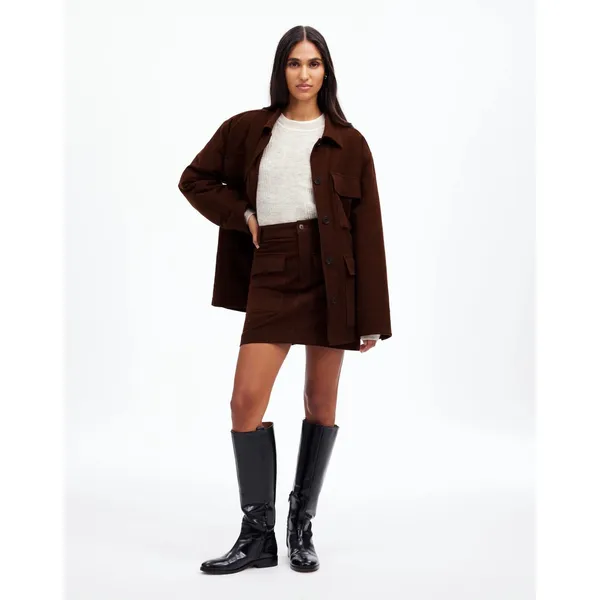 Madewell Utility Mini Skirt‎ in Moleskin Dark Chicory Brown Size 2 - Image 4