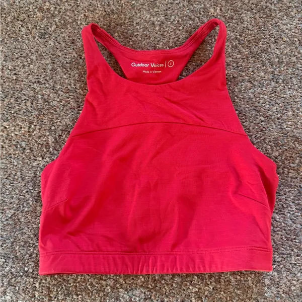 Outdoor Voices Tech Sweat Red Sports Bra - Image 2